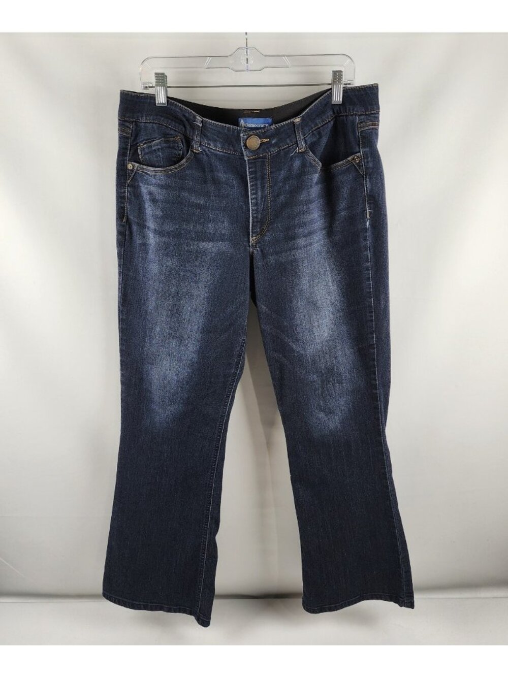 Democracy Jeans Womens 16P Blue AB Solution Itty Bitty Bootcut Denim (34x28)